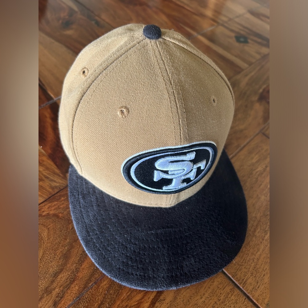 SAN FRANCISCO 49ERS 2-TONE COLOR PACK 59FIFTY FITTED HAT Tan/Black fitted 7 1/8 - Picture 2 of 5